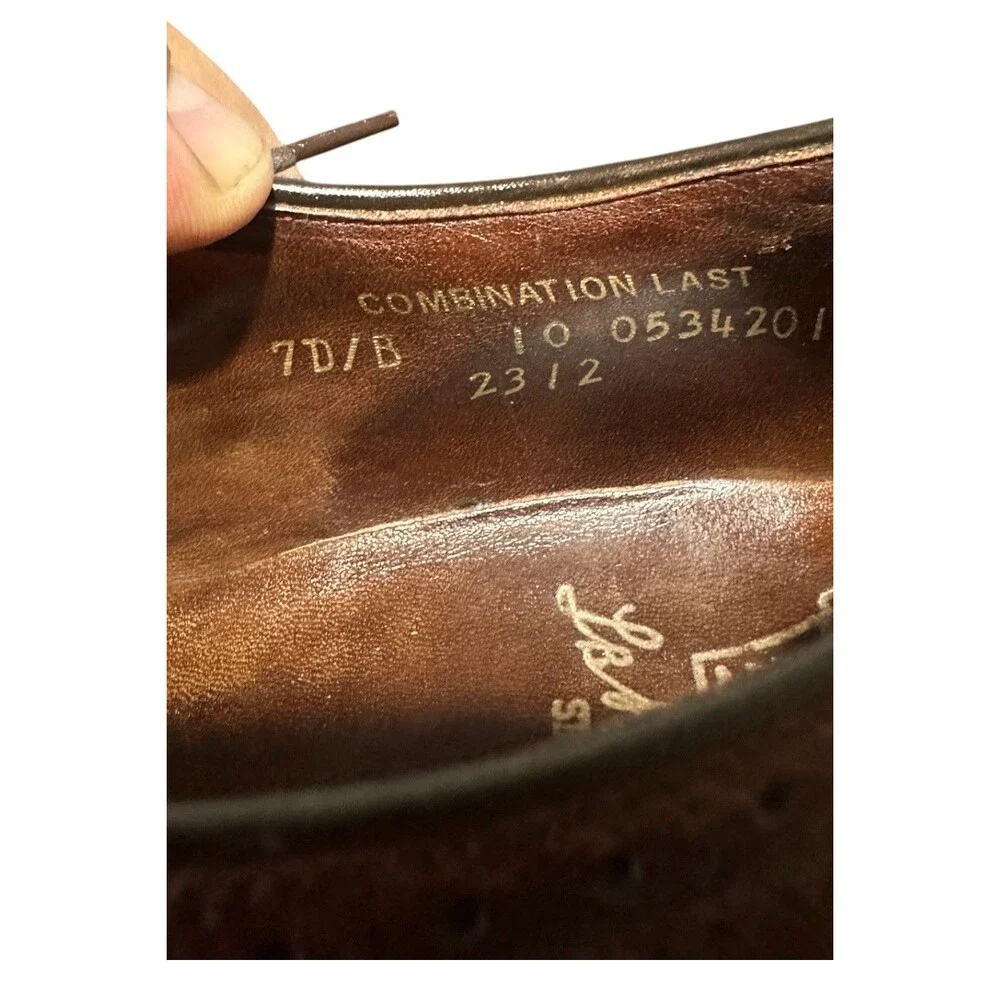 Hanover LB Sheppard Longwing Oxford 7 D/B Brown VTG Mens Wingtip Brogue Pebbled